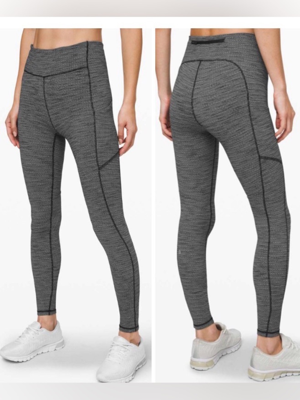 Lululemon Speed Up Tight 28" Full-On Luxtreme Women 8 Legging Heather Black Knit